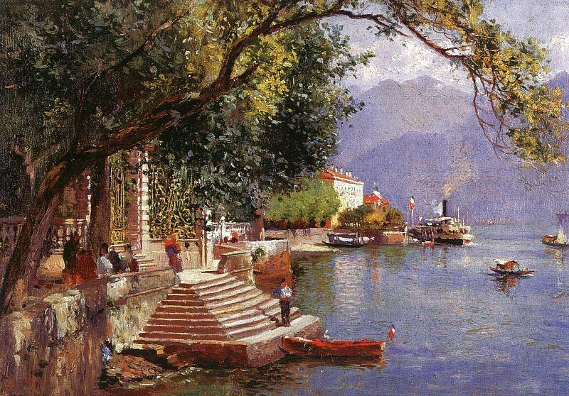 John Douglas Woodward Villa Carlotta, Lake Como oil painting picture